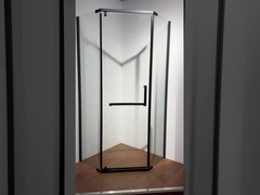 Cuarto de esquina de vidrio templado Recinto de ducha negro ISO9001