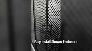 Ver: Mampara de ducha con manija de acero inoxidable, fácil de instalar, baño con vitrina de bandeja