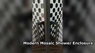 Ver fábrica integral de vidrio mosaico moderno Certificación CE Mampara de ducha Baño con bandeja Demostración