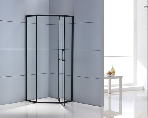 Negro de la esquina de cristal moderado ISO9001 del recinto de la ducha del cuadrante