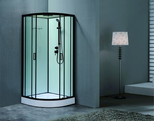 Luxoso cuarto de ducha con perfil negro y vidrio templado para Mordern
