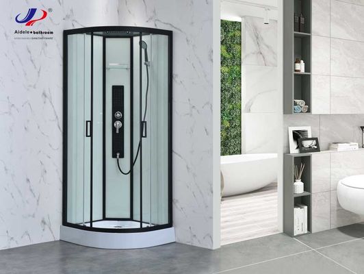 Cuarto de ducha de diseño moderno con marco negro y vidrio templado de 4/5 mm con techo de vidrio